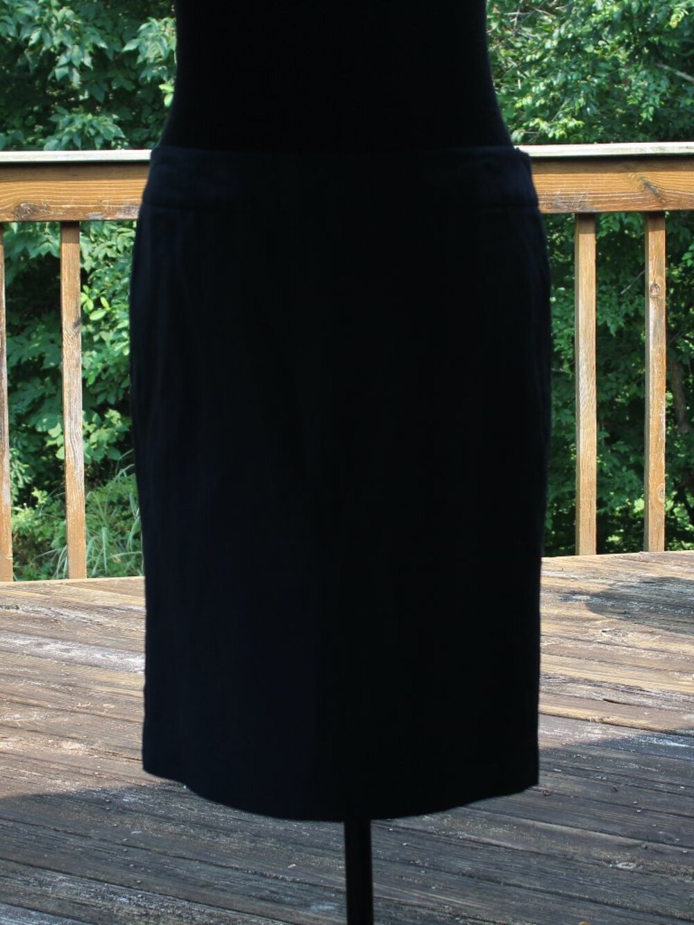 Armani Collezioni Dark Navy Pencil SKIRT Silk Flax blend Sz 10